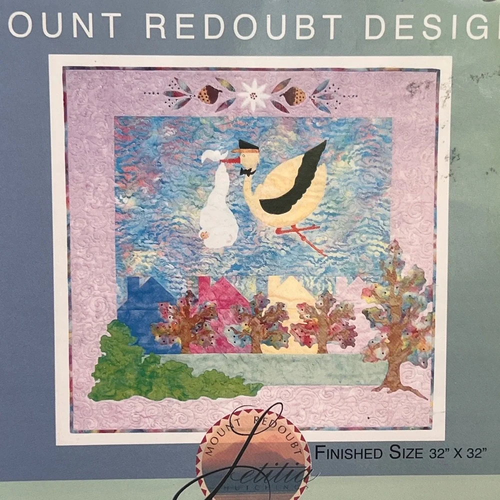 Mount Redoubt Designs Special Delivery Stork Baby Quilt Pattern MRD016 32x32